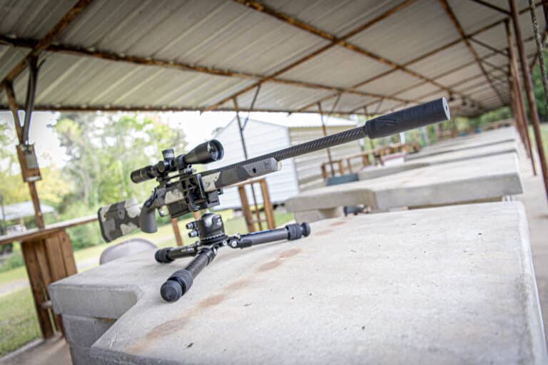 The BANISH Backcountry suppressor attached to the Springfield Armory 2020 Waypoint rifle
