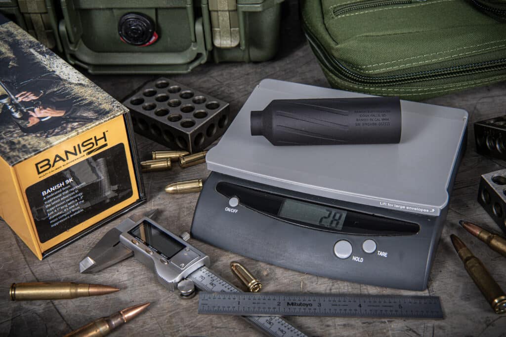 BANISH suppressor product photo from PopularSuppressors.com 100 Days of Silence campaign — Banish 9K Weight 1024x683