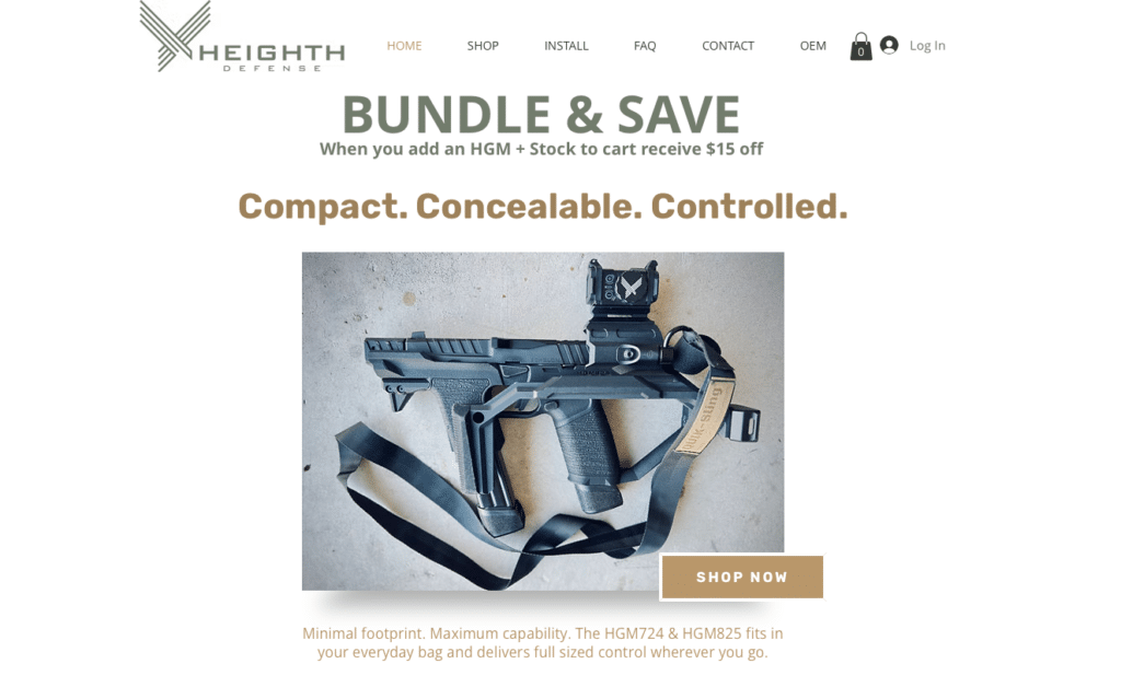 Compact tactical rifle with a shoulder strap on a gray surface, shown as part of a bundle promo.