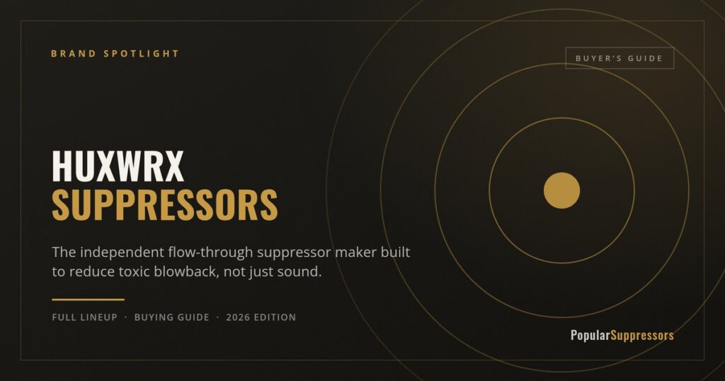 HUXWRX flow-through suppressor used in the 2026 price and weight comparison