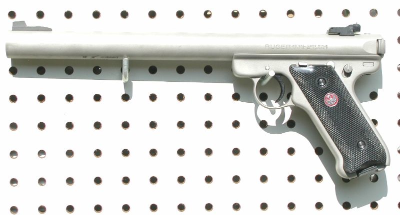 Integrally suppressed .22 LR pistol, the starting point in the ATF .22-to-9mm example
