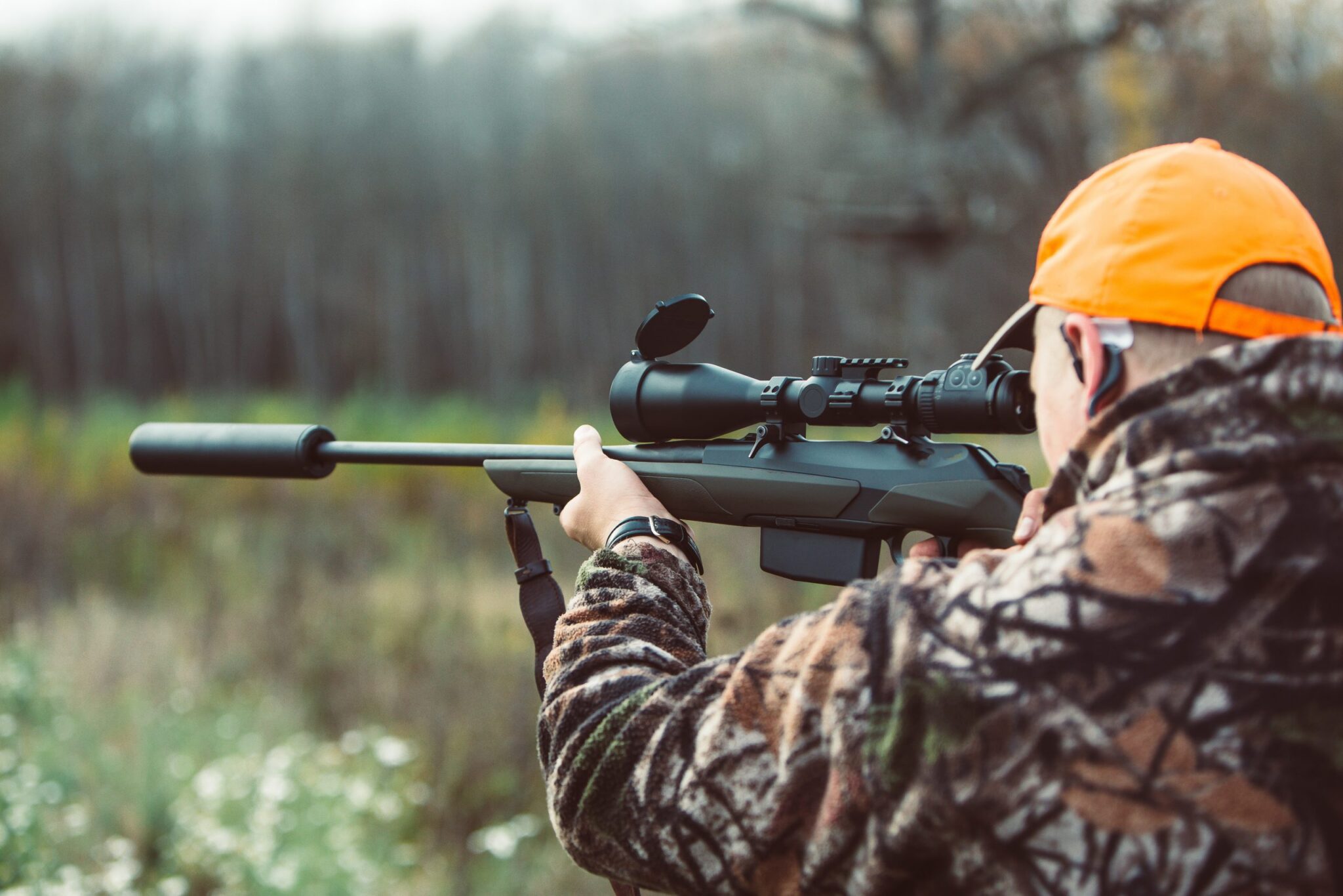 semi-auto-rifle-with-suppressor-scaled - PopularSuppressors Semi auto rifle with suppressor